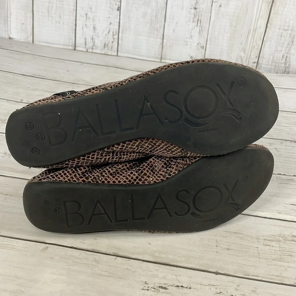 Corso Como Ballasox  Snakeskin Leather Embossed Foldable Ballet Flats